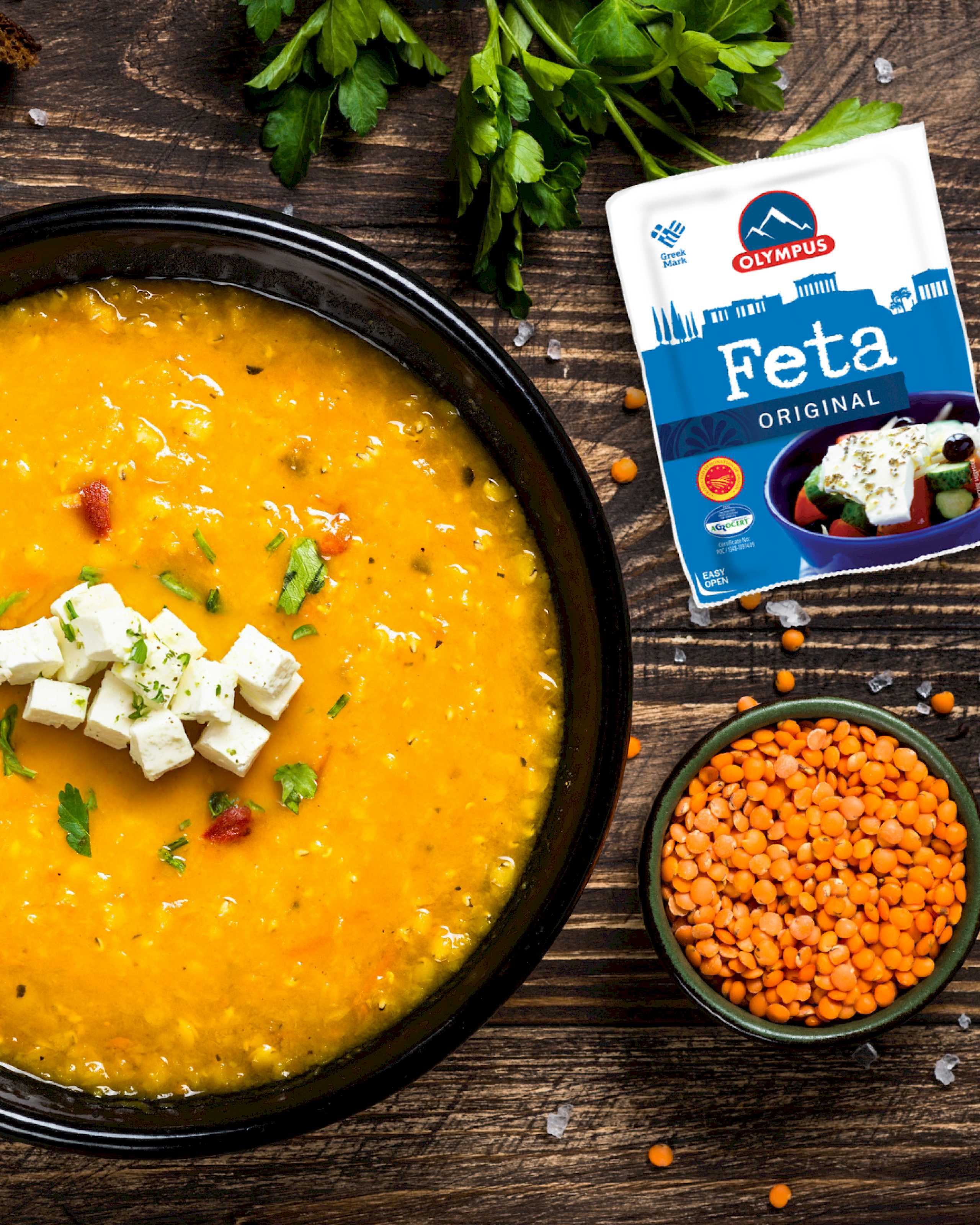 Linsensuppe mit Feta - Recipe Content Creation