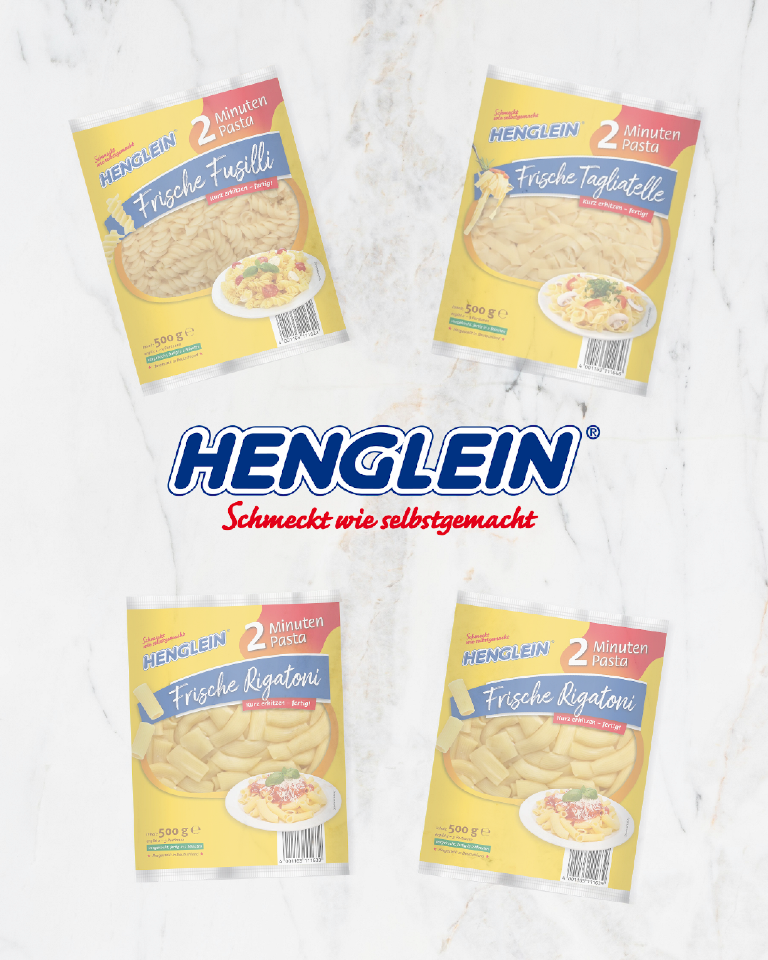 Henglein Produkt Range: 5 Minuten-Pasta